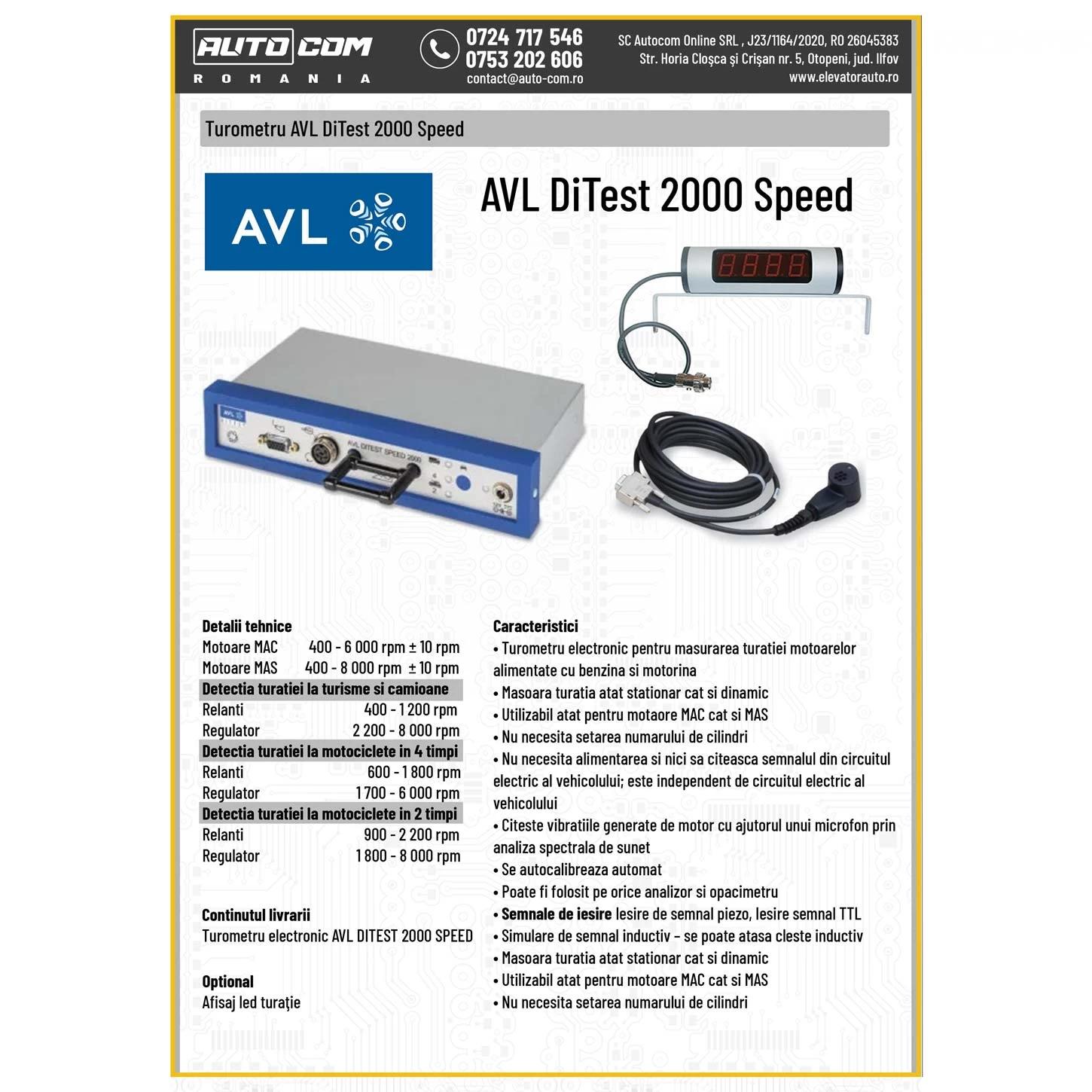 Turometru electronic AVL 2000