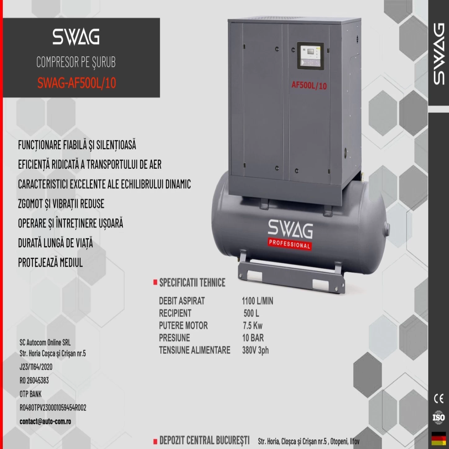 Compresor aer SWAG AF500L/10
